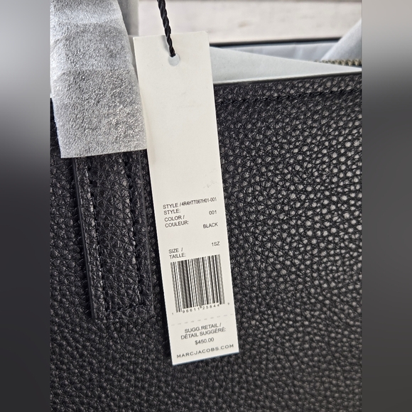 Marc Jacobs Grind Leather Black Tote Bag Women's Luxury Modern Contemporary - Picture 10 of 12